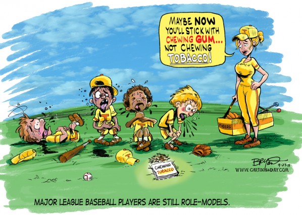Major League Baseball Still Endorses Chewing Tobacco Cartoon Cartoon