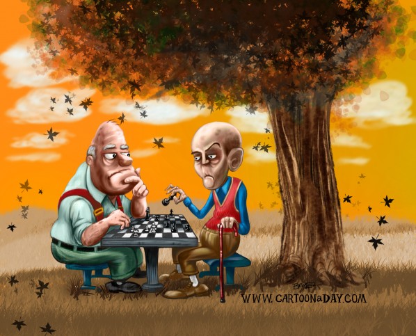chess-in-the-park-cartoon-autumn