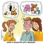 Daughter Engaged Wedding Day Cartoon