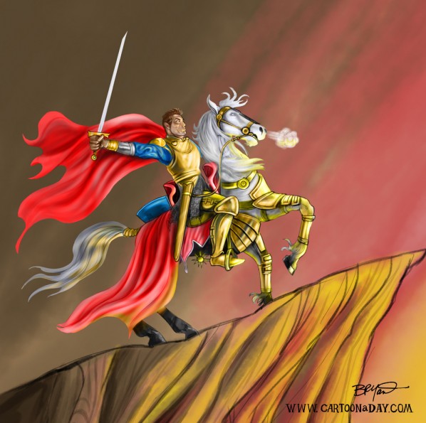 knight-horseback-cartoon-painting