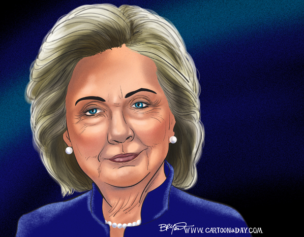 Hillary Clinton Portrait Cartoon Cartoon