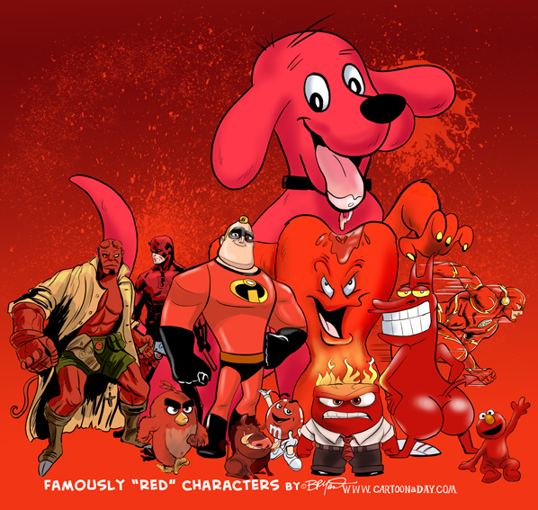 famous red cartoon characters